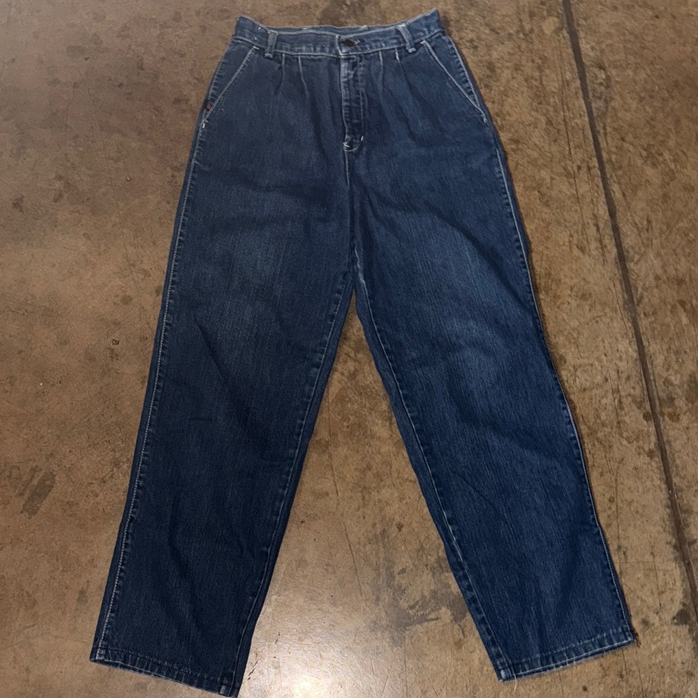 Vintage Bonjou High Rise pleated Blue Jeans size 7/8